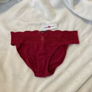Cosabella - Low Rise Bikini Panti - M - Deep Ruby (NEW)